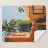 ～の茶色のコンクリート建物の横の緑のヤシ  シェルパブランケット (正面(横))