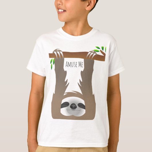 の茶色ぶら下がったの眠れる怠け者は私を楽しませる Tシャツ (正面)