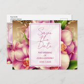 の華美写真結婚QRコード発表はがき 案内ポストカード (正面/裏面)