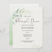 の葉緑シンプルのリハーサルディナー 招待状 (正面/裏面)