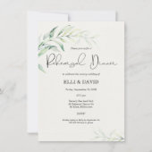 の葉緑シンプルのリハーサルディナー 招待状 (正面)