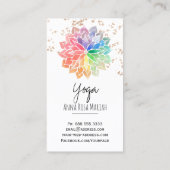 *~*の虹のチャクラの曼荼羅の精神的なヨガのグリッター 名刺 (裏面)