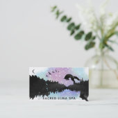 *~*の虹の松の木を跳躍させている宇宙月のキツネ 名刺 (スタンド正面)