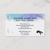 *~*の虹の松の木を跳躍させている宇宙月のキツネ 名刺 (裏面)