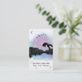 *~*の虹の松の木を跳躍させている宇宙月のキツネ 名刺 (スタンド正面)