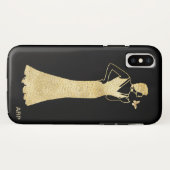 *~*の蝶アールデコの新しいの金ゴールドのグリッターの女性 Case-Mate iPhoneケース (裏面(横))