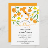 の行結婚先イタリアオレンジ 招待状 (正面/裏面)