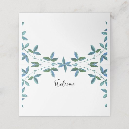 の表の緑の結婚座席表 プレイスカード (外部開封)