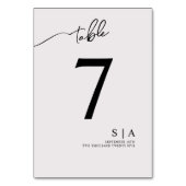 の表モダン数結婚。 テーブルナンバー (裏面)