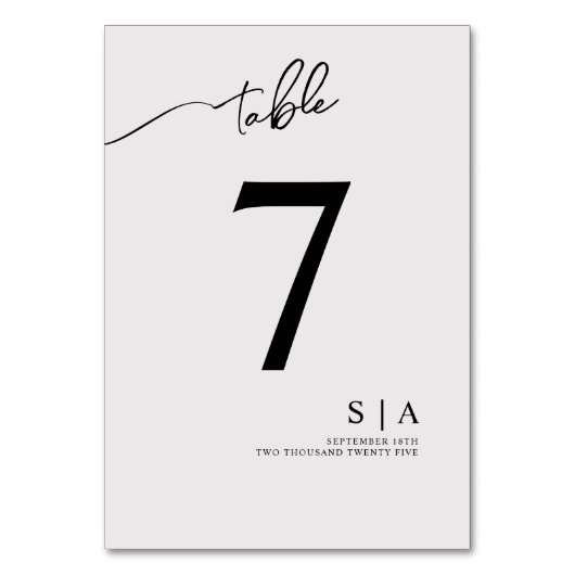 の表モダン数結婚。 テーブルナンバー (正面)