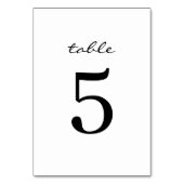 の表モダン結婚ミニマル番号カード テーブルナンバー (正面)