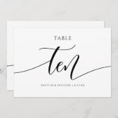 の表モダン結婚番号の書道 – 10 招待状 (正面/裏面)