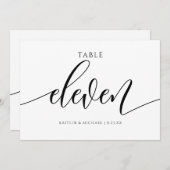 の表モダン結婚番号の書道 – 11 招待状 (正面/裏面)