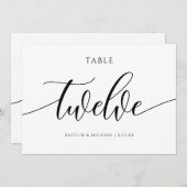 の表モダン結婚番号の書道 – 12 招待状 (正面/裏面)