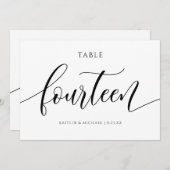 の表モダン結婚番号の書道 – 14 招待状 (正面/裏面)