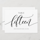 の表モダン結婚番号の書道 – 15 招待状 (正面/裏面)