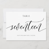 の表モダン結婚番号の書道 – 17 招待状 (裏面)