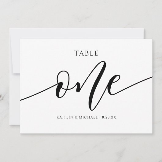 の表モダン結婚番号の書道 – 1 招待状 (正面)