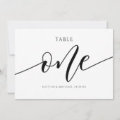 の表モダン結婚番号の書道 – 1 招待状 (裏面)