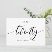 の表モダン結婚番号の書道 – 20 招待状 (スタンド正面)