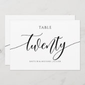 の表モダン結婚番号の書道 – 20 招待状 (正面/裏面)