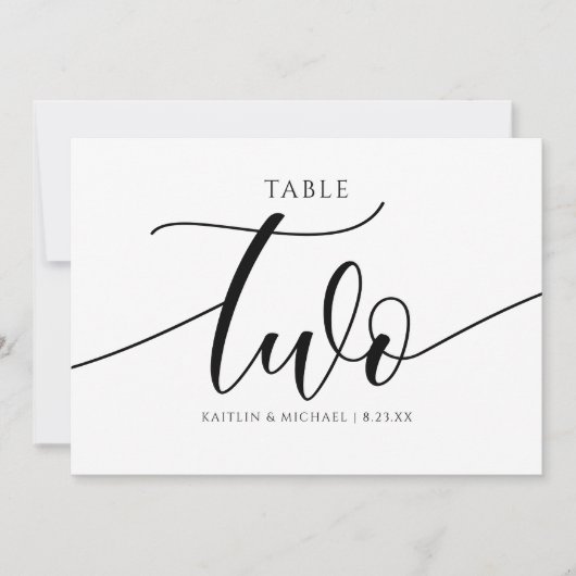 の表モダン結婚番号の書道 – 2 招待状 (正面)