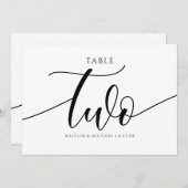 の表モダン結婚番号の書道 – 2 招待状 (正面/裏面)