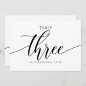 の表モダン結婚番号の書道 – 3 招待状 (正面/裏面)