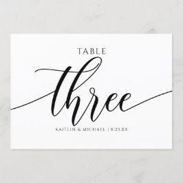 の表モダン結婚番号の書道 – 3 招待状