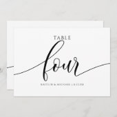 の表モダン結婚番号の書道 – 4 招待状 (正面/裏面)