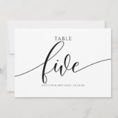 の表モダン結婚番号の書道 – 5 招待状 (裏面)