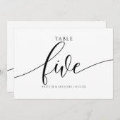 の表モダン結婚番号の書道 – 5 招待状 (正面/裏面)