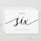 の表モダン結婚番号の書道 – 6 招待状 (裏面)