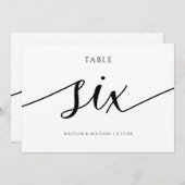 の表モダン結婚番号の書道 – 6 招待状 (正面/裏面)