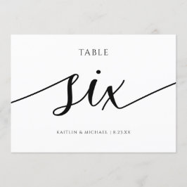 の表モダン結婚番号の書道 – 6 招待状