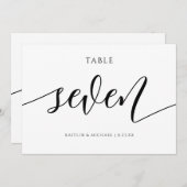 の表モダン結婚番号の書道 – 7 招待状 (正面/裏面)