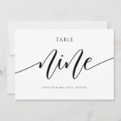 の表モダン結婚番号の書道 – 9 招待状 (正面)