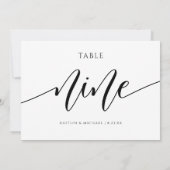 の表モダン結婚番号の書道 – 9 招待状 (裏面)