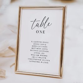 の表モダン結婚番号カード（名前あり） 案内状