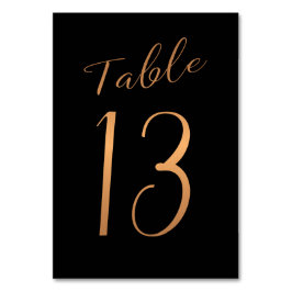 の表結婚数金ゴールド銅グリッターブラック テーブルナンバー
