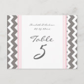 の表結婚番カード灰色ピンクシェブロン ポストカード (正面)