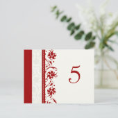 の表結婚番カード赤フローラ ポストカード (スタンド正面)