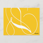 の表結婚番カード黄色モノグラムA ポストカード (裏面)