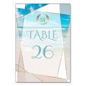 の表結婚番カード | モノグラモダンムビーチ テーブルナンバー (裏面)