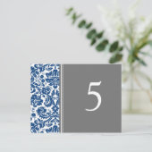 の表結婚番カード（青いグレー） ポストカード (スタンド正面)