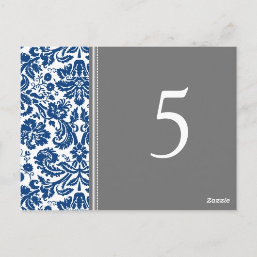 の表結婚番カード（青いグレー） ポストカード (裏面)