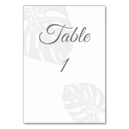 の表結婚番カード、Palm Leaf テーブルナンバー