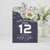 の表結婚番号レースひまわりライト 招待状 (スタンド正面)