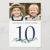 の表結婚番記号カップルの写真 招待状 (裏面)