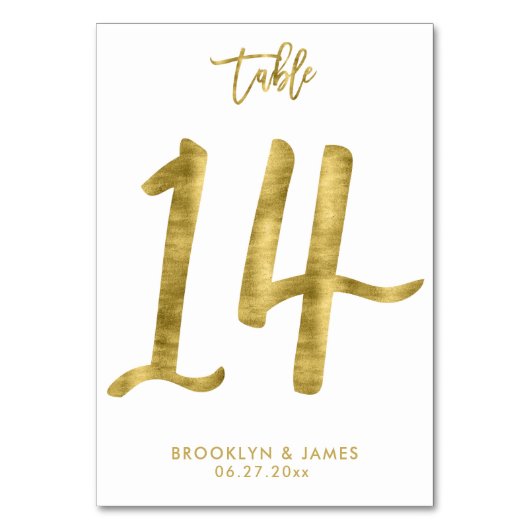 の表結婚番金箔エフェクト番号14 テーブルナンバー (裏面)